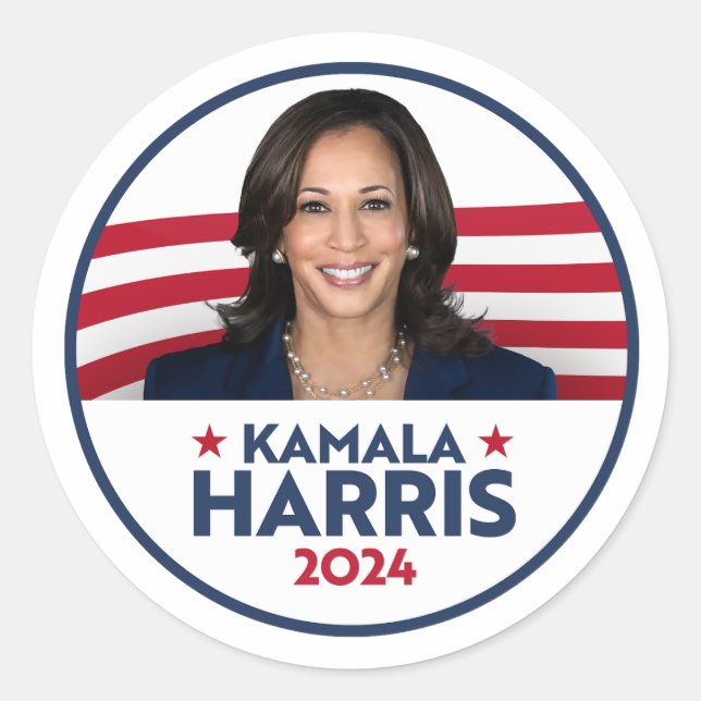 Kamala Harris for President 2024 Classic Round Sticker (Front)