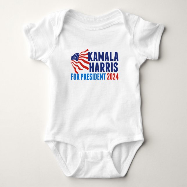 Kamala Harris for President 2024 Election Baby Bodysuit (Front)