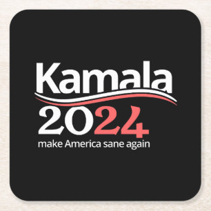 Kamala Harris for President 2024 Election Square Paper Coaster