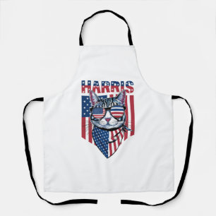 Kamala Harris for President 2024 Funny Cat Apron