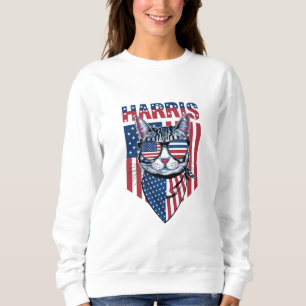Kamala Harris for President 2024 Funny Cat Sweatshirt