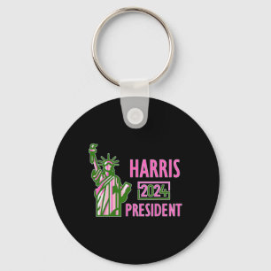 Kamala Harris For President 2024 Pink And Green Key Ring