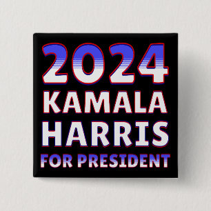 Kamala Harris for President 2024 Presidential  15 Cm Square Badge