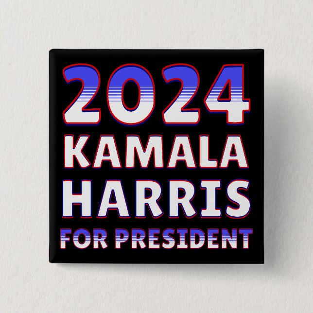 Kamala Harris for President 2024 Presidential  15 Cm Square Badge (Front)