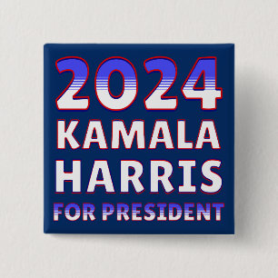 Kamala Harris for President 2024 Presidential 15 Cm Square Badge
