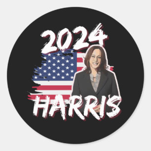 Kamala Harris for President 2024 US Election Classic Round Sticker