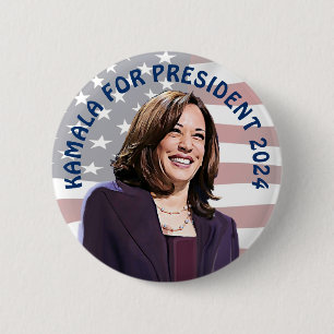 Kamala Harris for President 2024   Vote Kamala! 6 Cm Round Badge