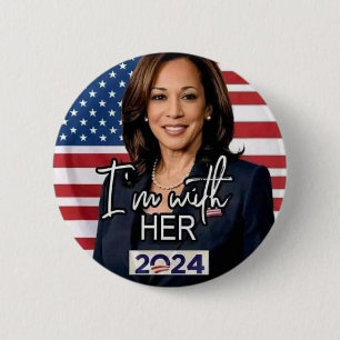 Kamala harris for president 2024 women  6 cm round badge