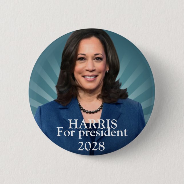 Kamala harris for president 2028 women  6 cm round badge (Front)