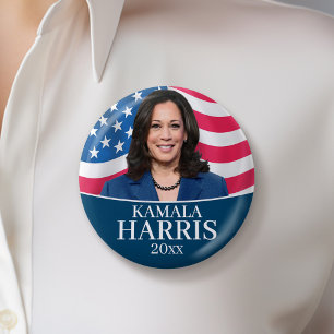 Kamala Harris for President - Flag 6 Cm Round Badge