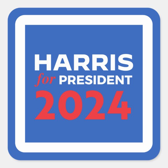 Kamala Harris for President Square Sticker (Front)