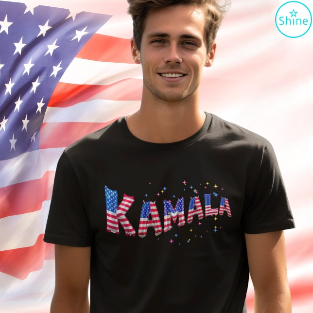 Kamala Harris for President US Flag Balloon Letter Tri-Blend Shirt (Creator Uploaded)