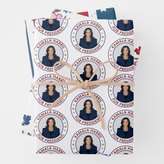 KAMALA HARRIS FOR PRESIDENT WRAPPING PAPER SHEET (In situ)