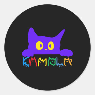 Kamala Harris Funny Cat Lettering Typography Alpha Classic Round Sticker