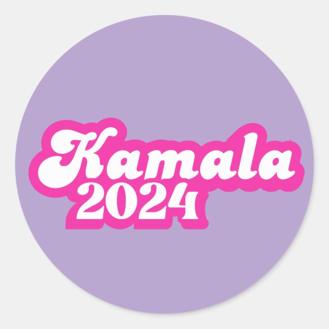 Kamala Harris girly Pink Logo 2024 Classic Round Sticker (Front)
