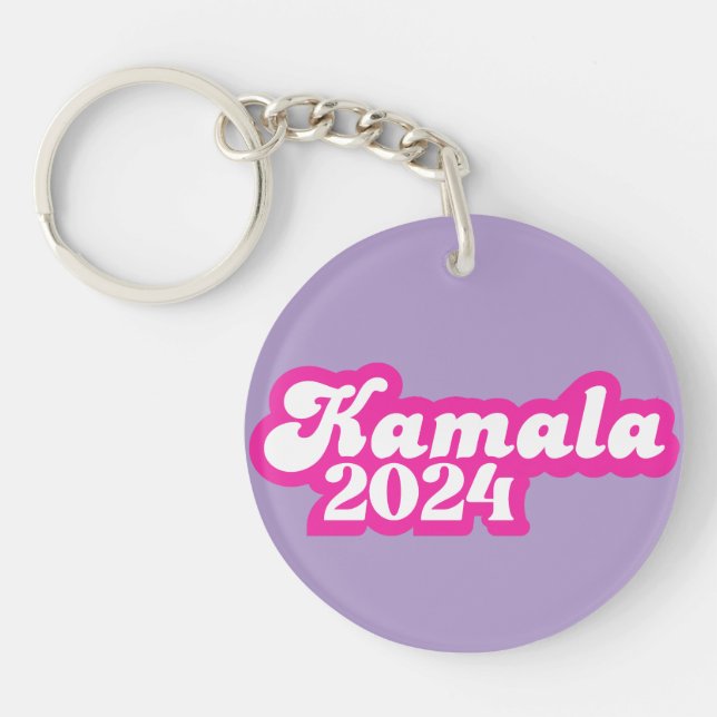 Kamala Harris girly Pink Logo 2024 Key Ring (Front)