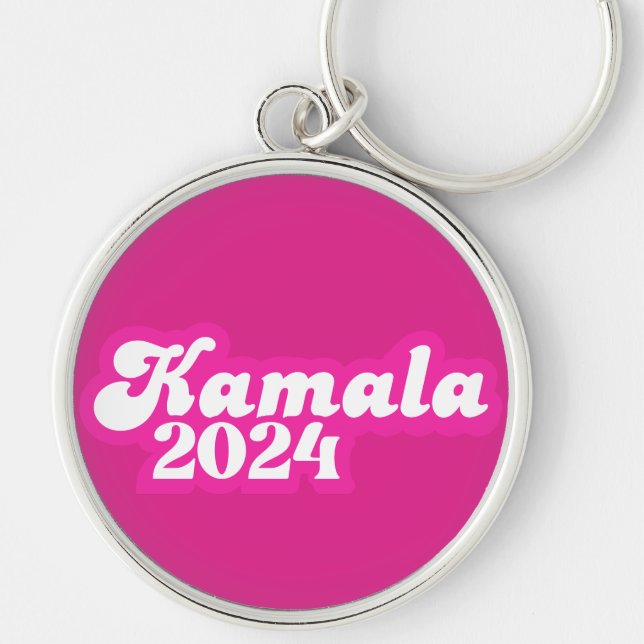 Kamala Harris girly Pink Logo 2024 Key Ring (Front)