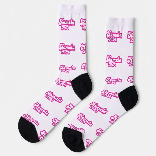 Kamala Harris girly Pink Logo 2024 Socks (Left)