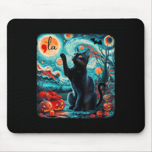 Kamala Harris Halloween Bats Starry Night Black Ca Mouse Pad