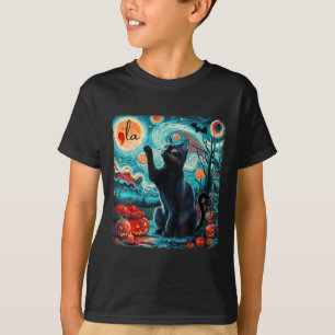 Kamala Harris Halloween Bats Starry Night Black Ca T-Shirt