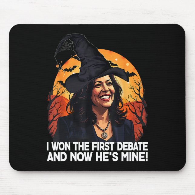 Kamala Harris Halloween Won The First Debate Im Wi Mouse Pad (Front)