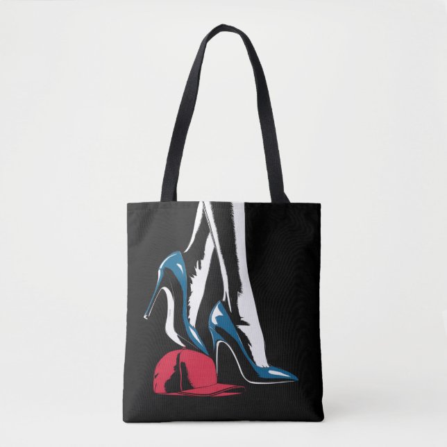 Kamala Harris Heels Stepping On Maga Hat  Tote Bag (Front)