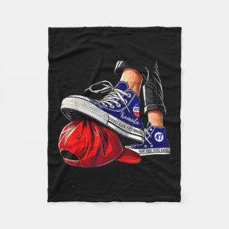 Kamala Harris High Heels Stepping On Red Hat  Fleece Blanket