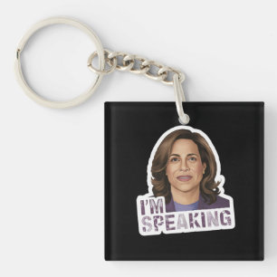 Kamala Harris I Am Speaking, Historic Debate Quote Key Ring