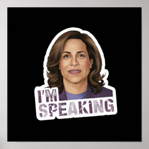 Kamala Harris I Am Speaking, Historic Debate Quote Poster