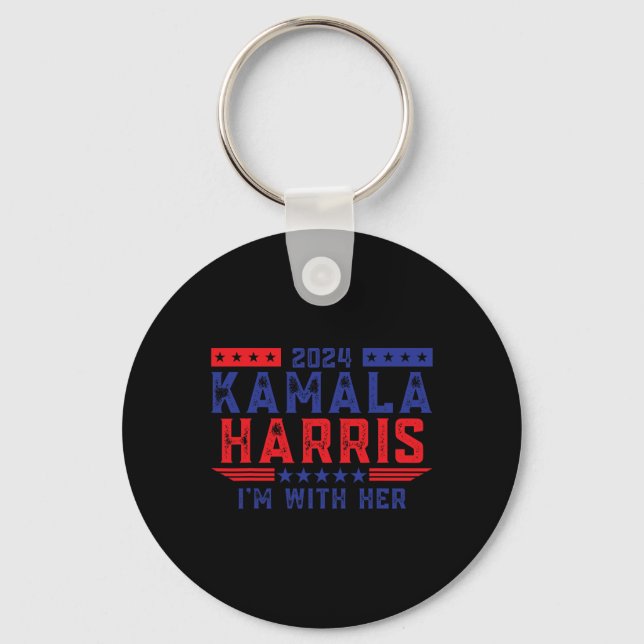Kamala Harris I'm With Her Election 2024  Key Ring (Front)
