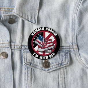 Kamala Harris I'm with Her Patriotic Converse 7.5 Cm Round Badge