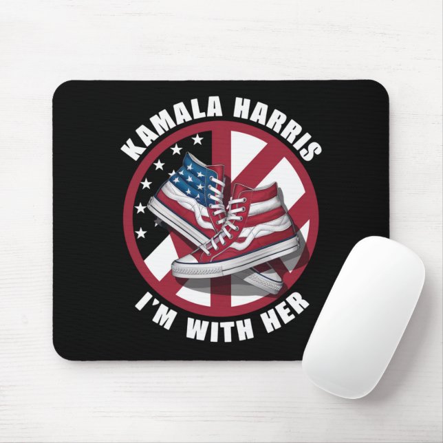 Kamala Harris I'm with Her Patriotic Converse  Mouse Pad (With Mouse)
