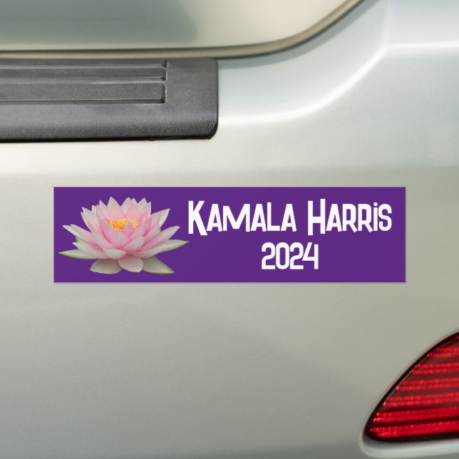 Kamala Harris Lotus 2024 Bumper Sticker (On Car)
