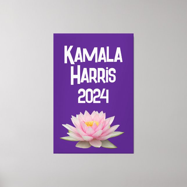 Kamala Harris Lotus 2024 Canvas Print (Front)