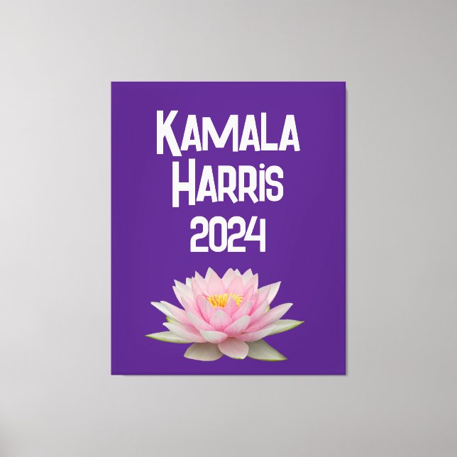 Kamala Harris Lotus 2024 Canvas Print (Front)