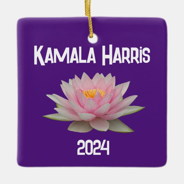 Kamala Harris Lotus 2024 Ceramic Ornament (Front)