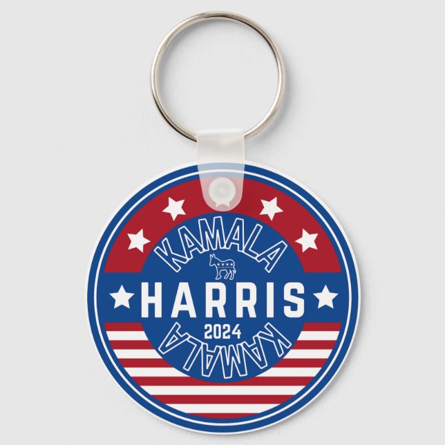 Kamala Harris Madam President 2024 Key Ring (Front)