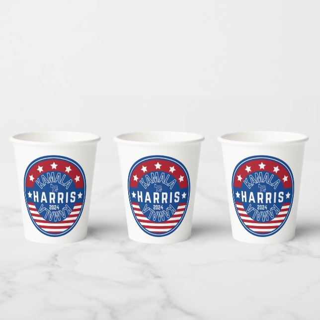 Kamala Harris Madam President 2024 Paper Cups (Multi)