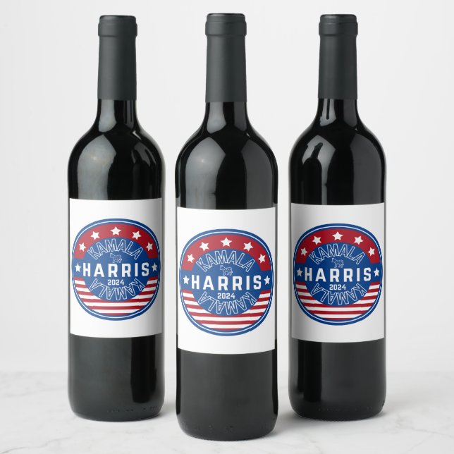 Kamala Harris Madam President 2024 Wine Label (Bottles)