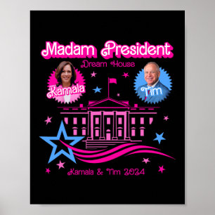 Kamala Harris Madam President White House Poster