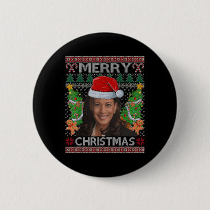 Kamala Harris Merry Christmas Shirt Women's Ugly C 6 Cm Round Badge