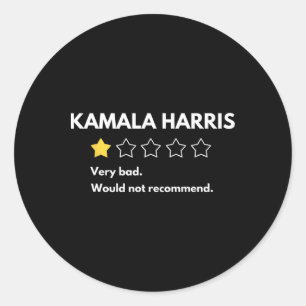 Kamala Harris One 1 Star Rating Very D Would Not R Classic Round Sticker