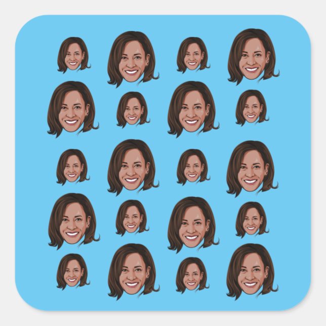 Kamala Harris Pattern Square Sticker (Front)