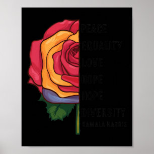 Kamala Harris Peace Love Equality Hope Diversity 1 Poster