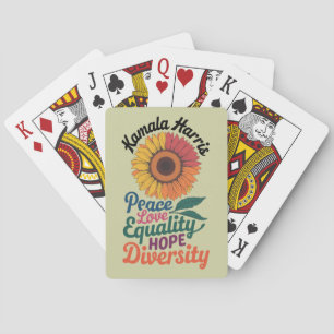 Kamala Harris Peace Love Equality Hope Diversity Playing Cards