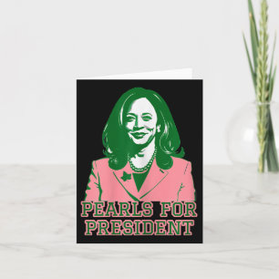 Kamala Harris Pink & Green Presidential Run Fo Card