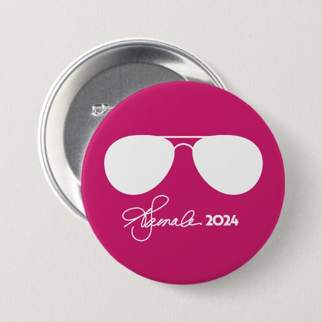 Kamala Harris Pink Aviators 7.5 Cm Round Badge (Front & Back)