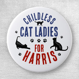 Kamala Harris President 2024 Childless Cat Ladies 3 Cm Round Badge