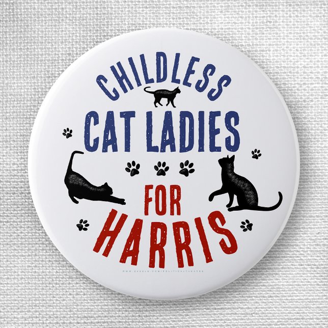 Kamala Harris President 2024 Childless Cat Ladies 3 Cm Round Badge (Creator Uploaded)