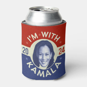 Kamala Harris President 2024 Democrat Photo Retro Can Cooler